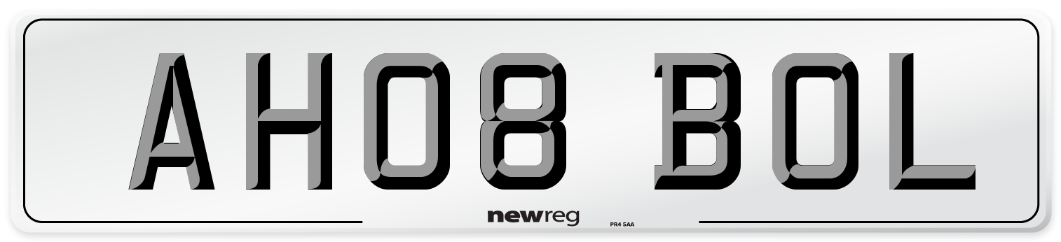 AH08 BOL Number Plate from New Reg